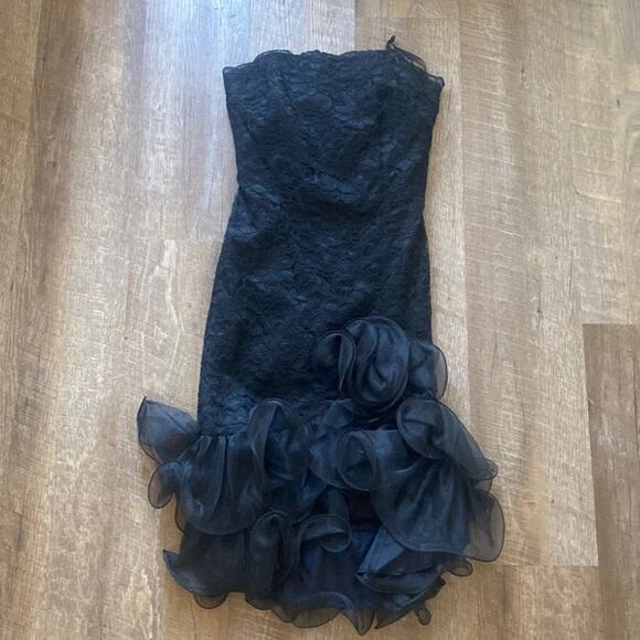 Vintage Dresses & Skirts - Vintage 80s/90s Lace and Tulle Cocktail Dress Size 8